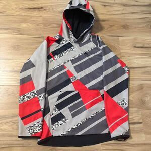 Burton snowboard hoodie y2K AOP Style grey red black